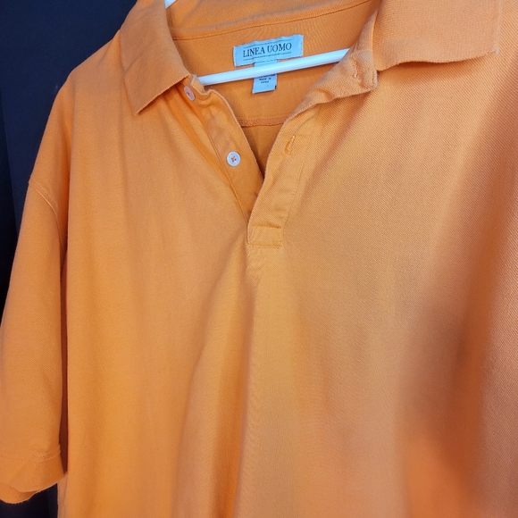 Linea Uomo Polo Shirt Men's Size 3X Orange Short sleeve Top Golf - Picture 4 of 4